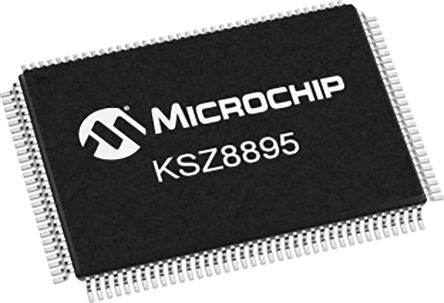 Microchip Switch Ethernet CI, KSZ8895FQXIA, 10/100Mbps, PQFP, 128-Pines, 3,3 V