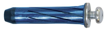 RS PRO Hohlwandbefestigungen Typ Rosetten-Hohlraumdübel, Ø 10mm L. 55mm, TORX, Mit Linsenkopf-Schraube Nylon Blau