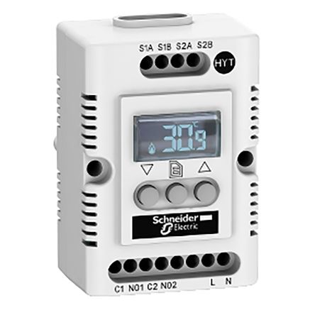 Schneider Electric Termostato Para Cajas Serie ClimaSys CC, -40 → +80 °C., Alim. 200 → 240 V Ac