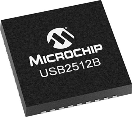 Microchip Controlador USB USB2512B/M2, 36 Pines, SQFN, I2C, USB 2.0, 3,3 V