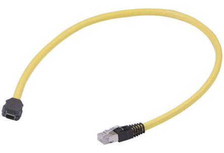 HARTING Ethernetkabel Cat.6a, 2m, Gelb Patchkabel, A Ix Industrieausführung Stecker, B RJ45, PVC