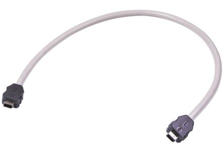 HARTING Ethernetkabel Cat.6a, 1m, Grau Patchkabel, A Ix Industrieausführung Stecker, B Ix Industrieausführung, PVC