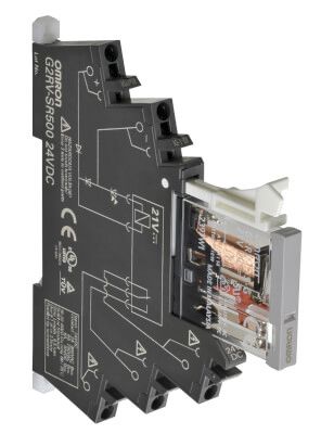 Omron G2RV Series Interface Relay, DIN Rail Mount, 12V Dc Coil, SPDT, 1-Pole, 50mA Load