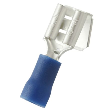 RS PRO Flachsteckhülse, Blau, Isoliert, 0.8 X 6.35mm, Buchse, 1.5mm² - 2.5mm², 16AWG Min