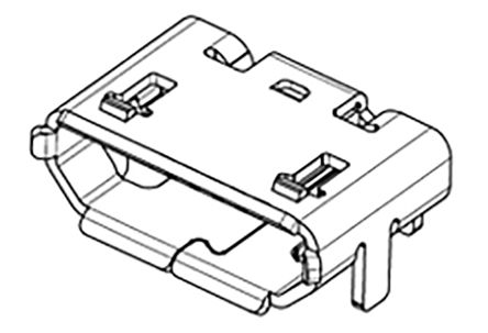Molex Conector USB 105017-1001, Hembra, Ángulo De 90°, Montaje Superficial, Versión 2.0, 30,0 V., 1.0A 105017
