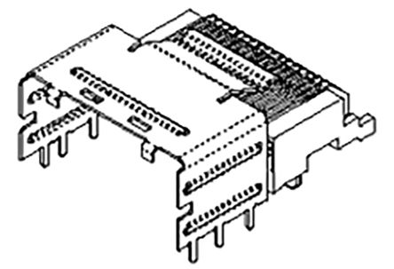 Molex IPass Leiterplatten-Stiftleiste Gewinkelt, 36-polig / 2-reihig, Raster 0.8mm, Lötanschluss-Anschluss, 500.0mA,