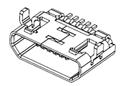 Molex USB-Steckverbinder 2.0 B Buchse / 1.0A, SMD
