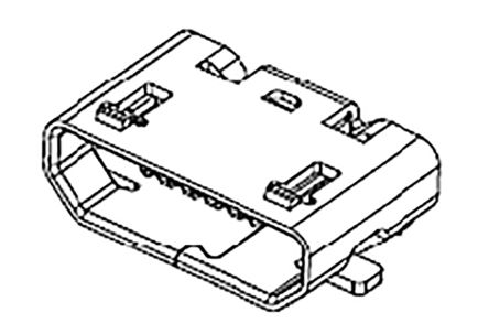 Molex USB-Steckverbinder B Buchse / 1.0A, SMD