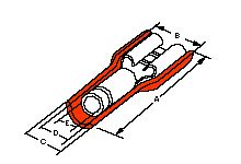 Molex 19002 Flachsteckhülse, 22 → 18 AWG, Rot, Isoliert, 6.35 X 0.81mm, Buchse, 22AWG Min