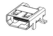 Molex HDMI Buchse Stecker 19-polig Typ D Gewinkelt 30 V