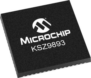 Microchip Circuit Intégré Pour Commutateur Ethernet, KSZ9893RNXC, RGMII,MII,RMII, 10/100Mbps VQFN, 64 Broches