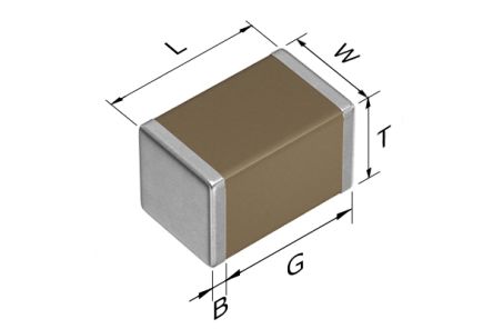 TDK Condensatore Ceramico Multistrato MLCC, 0805 (2012M), 4.7μF, ±10%, 35V Cc, SMD, X7R