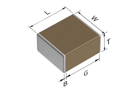 TDK Condensatore Ceramico Multistrato MLCC, 2220 (5750M), 2.2μF, ±10%, 250V Cc, SMD, X7T