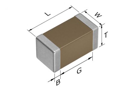 TDK Condensatore Ceramico Multistrato MLCC, AEC-Q200, 0805 (2012M), 100nF, ±10%, 50V Cc, SMD, X7R