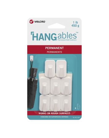 Velcro HANGables 19 X 32 Mm White Adhesive Hook X 8