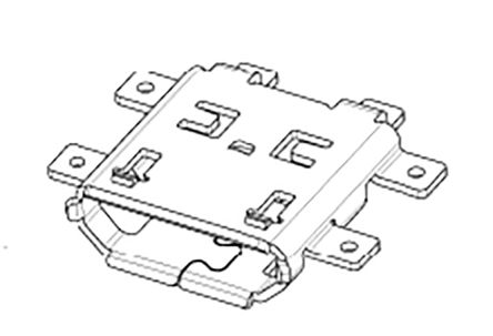 Molex USB-Steckverbinder 2.0 Micro B Buchse / 1.0A, PCB