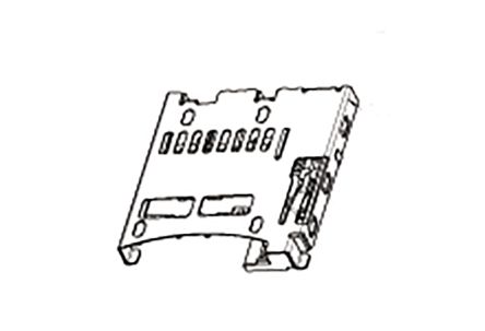 Molex Connettore Scheda Di Memoria Maschio, 8 Vie, Passo 1.1mm, Montaggio Superficiale