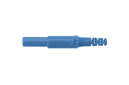 Schutzinger 4 Mm Bananenstecker Blau, Kontakt Vernickelt, 1000V / 32A, Schraubanschluss