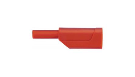 Schutzinger 2mm Bananenstecker Rot, Kontakt Vernickelt, 600V / 10A, Lötanschluss