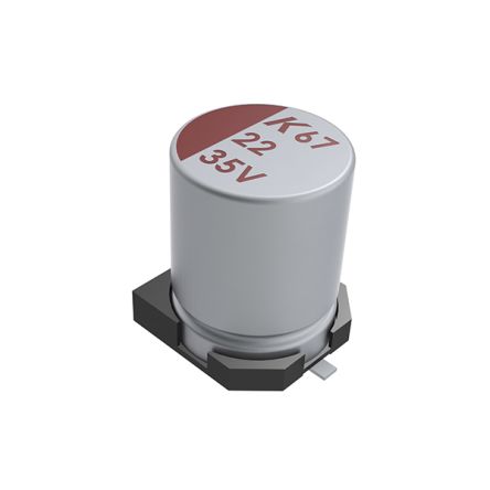 KEMET Condensador De Polímero A767, 100μF ±20%, 63V Dc, Montaje En Superficie, Paso 4.6mm, Dim. 10.3 X 10.3 X 12.4mm