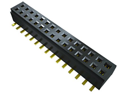 Samtec Conector Hembra Para PCB Ángulo De 90° Serie CLM, De 16 Vías En 2 Filas, Paso 1mm, 2.8A, Montaje Superficial,