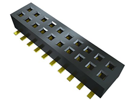 Samtec CLP Series Right Angle Surface Mount PCB Socket, 12-Contact, 2-Row, 1.27mm Pitch, Solder Termination