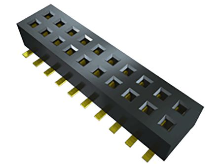 Samtec Conector Hembra Para PCB Ángulo De 90° Serie CLP, De 12 Vías En 2 Filas, Paso 1.27mm, 280 V, 395 V., 3.4A,