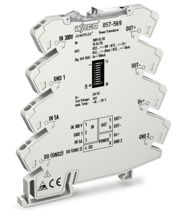 Wago Jumpflex Signalwandler, Prozesssignalkonverter 24V Dc, Strom, Spannung (IN 2) 0 → 5 A, (IN1) 300V Ac/dc EIN