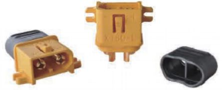 RS PRO Stecker Leistungssteckverbinder, Stecker, 2P, Gold, 30A, 500 V Dc