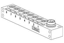 Molex 传感器分线盒, 120247系列, M8分线盒, 8端口, 3线路