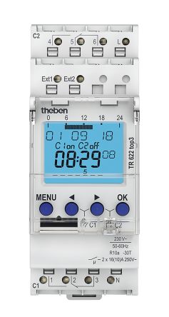 Theben Digital DIN Rail Time Switch 230 V Ac, 2-Channel