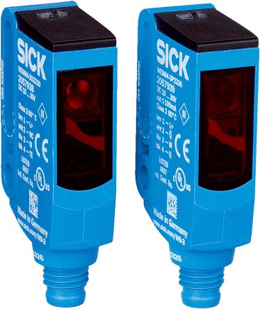 Sick W9-3 Kubisch Optischer Sensor, Durchgangsstrahl, Bereich 0 → 10 M, PNP Ausgang, 4-poliger M8-Steckverbinder