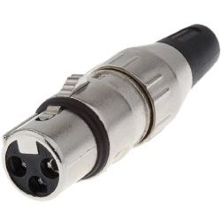 Deltron 5 Way Cable Mount XLR Connector, Female, Silver, 50 V Ac
