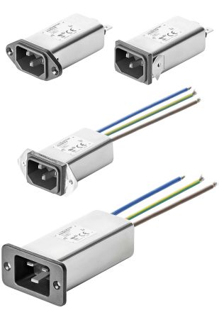 Schaffner C20 IEC-Anschlussfilter Stecker Mit 2-Pol Schalter, 250 V Ac / 20A, Tafelmontage / Flachsteck-Anschluss