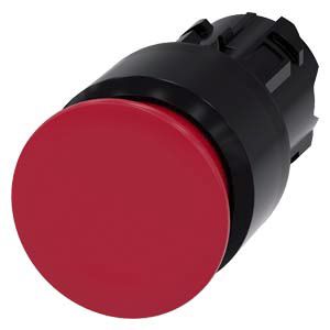 Siemens 3SU1 Series Red Latching Push Button Head, 22mm Cutout, IP66, IP67, IP69K