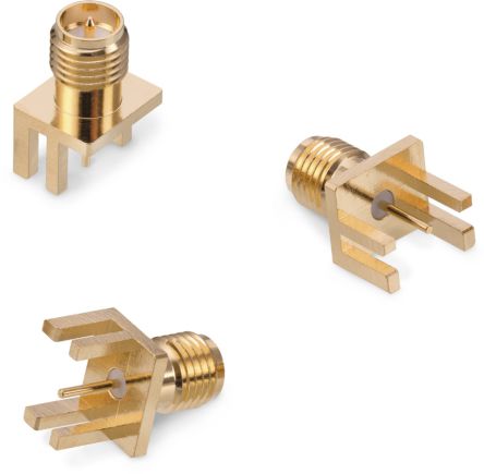 Wurth Elektronik WR-RPSMA Series, Jack Edge Mount SMA Connector, Solder Termination, Straight Body