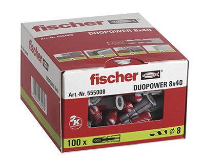 Fischer Fixings Fischer DUOPOWER Dübel, Ø 8mm X 40mm Stärke 15mm Max. Nylon