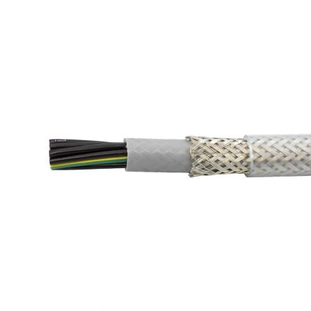 Alpha Wire Câble De Commande Blindé, 12 X 1,5 Mm², Gaine PVC Gris, 100m
