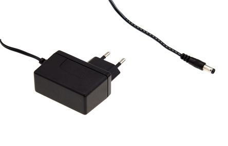 MEAN WELL 12W Plug-In AC/DC Adapter 12V Dc Output, 1A Output