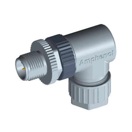 Amphenol Industrial Amphenol M M12 Rundsteckverbinder Stecker 4-polig / 4.0A Kabelmontage, Schraubanschluss IP 67