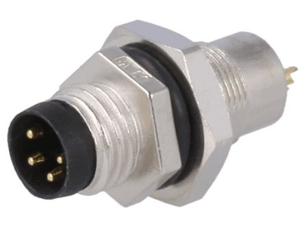 Amphenol Industrial Amphenol M M8 Rundsteckverbinder Stecker 4-polig / 3.0A, Tafelmontage, Schraubanschluss IP 67