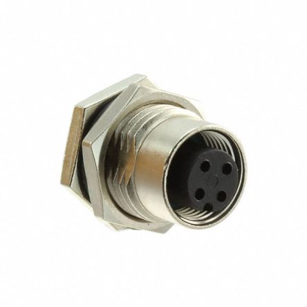 Amphenol Industrial Circular Connector, 4 Contacts, Panel Mount, M12 Connector, Socket, Female, IP68, IP69K, M Series