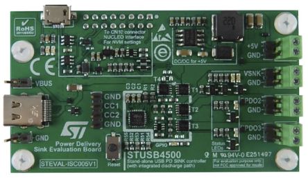 STMicroelectronics Entwicklungstool Kommunikation Und Drahtlos Für USB-Stromversorgungs-Controller STUSB4500