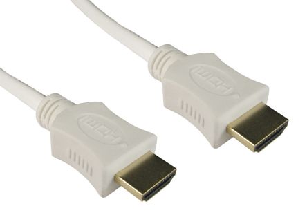 RS PRO HDMI-Kabel A HDMI Stecker B HDMI Stecker 4K Max., 50cm, Weiß