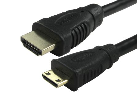 RS PRO HDMI-Kabel A HDMI Stecker B Mini-HDMI Stecker 4K Max., 2m, Schwarz