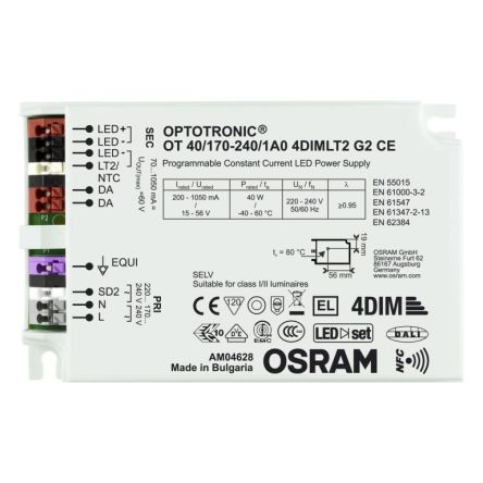 Osram Driver De LED ,sortie 15 → 56V 70 → 1050mA, 40W, IP20