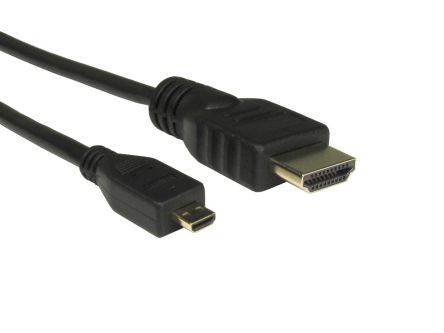 RS PRO Cable HDMI Negro, Con. A: HDMI Macho, Con. B: Micro HDMI Macho, Long. 2m
