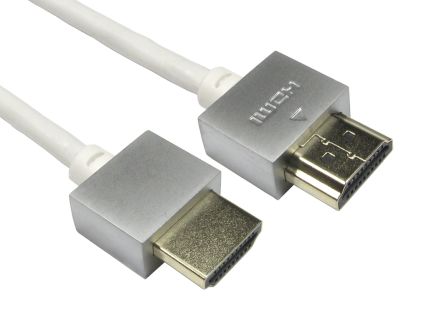 RS PRO HDMI-Kabel A HDMI Stecker B HDMI Stecker 4K Max., 50cm, Weiß