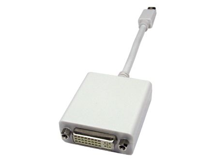 RS PRO Câble DisplayPort, DP Mâle (port D'affichage) Mini/ DVI-D Dual Link M /F En 150mm Blanc