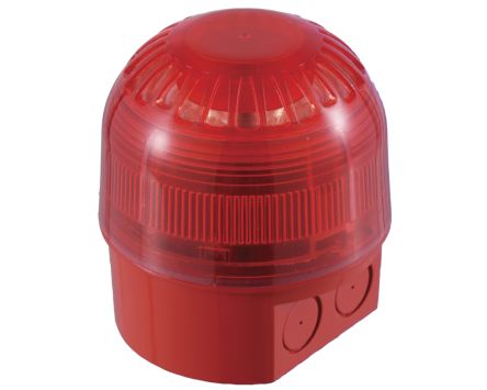 Klaxon 声光报警器, 17 → 60 V 直流, IP65, 106 dB @ 1 m最大分贝, 红色灯罩, 1m 外分贝106dB